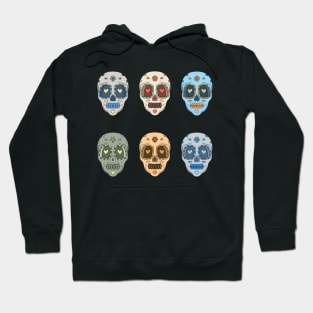 Colorful Day of the Dead Patterned Candy Skulls Hoodie